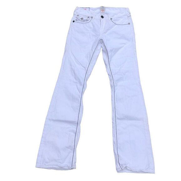 True Religion Jeans Size 30 BILLY GIANT BIG T White - Picture 4 of 12
